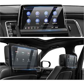 Karltys 3 Pack 2024 Tahoe Screen Protector for Chevy Tahoe/Suburban/GMC Yukon 2021 2022 2023 2024, 10.2-Inch Display & 12.6-Inch Rear Seat Media Touchscreen Tempered Glass for Tahoe Accessories