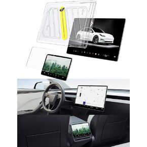 واقي شاشة JSAUX 2024 Tesla Model 3، واقي زجاجي مقسى 9H متوافق مع Tesla Model 3 Highland 2024 شاشة أمامية 15.4 بوصة + شاشة خلفية 8 بوصة مضادة للوهج، مضادة لبصمات الأصابع، مضادة للخدش، غير لامعة in Kuwait