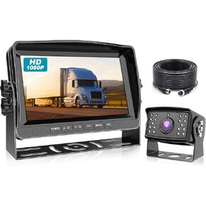Fookoo Ⅱ HD Backup Camera System Kit, 9''1080P Reversing Monitor+IP69 Waterproof Rear View Camera, Sharp CCD Chip, 100% Not Wash Up, Truck/Semi Trailer/Box Truck/RV (DY901-Wired)