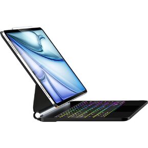 Keyboard Case for iPad Air 13 inch (M2, 2024),iPad Pro 12.9 inch (3/4/5/6th Gen) Magic Magnetic Keyboard, Easy-Set Floating Cantilever Stand, Multi-Touch Trackpad Backlit Keyboard for iPad Air 13