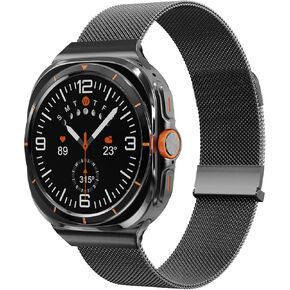 Stainless Steel Magnetic Loop Band Designed for Samsung Galaxy Watch Ultra 47mm(2024), Metal Woven Mesh Replacement Strap for Samsung Galaxy Watch Ultra