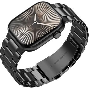 Stainless Steel Adjustable Band Compatible with Apple Watch Band 49 46 45 44 42 41 40 38mm Men&Women, Business Metal Replacement Strap for iWatch Band Ultra 1&2 Series 10 9 8 7 6 5 4 3 2 1 SE