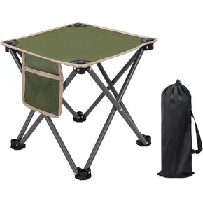 Camping Stool, Folding Small Chair Portable Camping Stool for Camping, Fishing, Hiking, Gardening and Beach, Camping Seat with Carry Bag (Green, L 13.5 Inch)