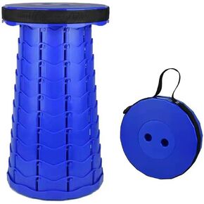 Folding Stool Upgraded Portable Camping Stool, Capacity 440lbs Lightweight Yet More Sturdy with Load Adjustable Stools for Travel Picnics Camping Fishing Hiking BBQ (Blue)