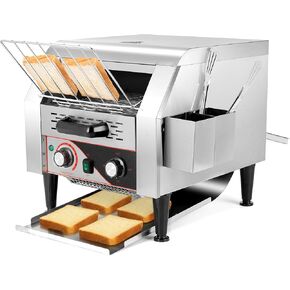 WICHEMI Commercial Toaster 300 Slices/Hour Electric Conveyor Toaster for Restaurant Toaster 2200W Heavy Duty Conveyor Stainless Steel Conveyor Toaster for Bun Bagel Bread