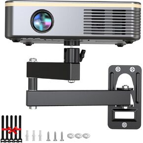 Universal Porjector Mount Foldable Projector Wall Mount 1/4" Screw, Adjustable Tilt&Swivel Hanging Projector Bracket Holder Wall Mount Hanger Rack Stand for Projector with Cable Ties