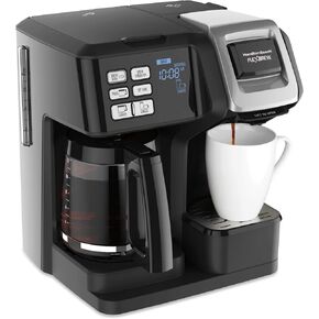 Hamilton Beach FlexBrew Trio 2-Way Coffee Maker, Compatible with K-Cup Pods or Grounds, Single Serve & Full 12c Pot, White with Stainless Steel Accents, Fast Brewing