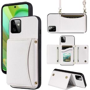 Phone Case for Motorola Moto G Power 5G 2023 Wallet Cover with Crossbody Shoulder Strap and Leather Credit Card Holder Pocket Slim Stand Cell Accessories GPower G5 Girls Women Men Red