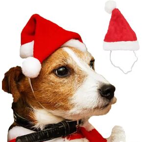 Dog Cat Pet Santa Hat Christmas Pet Costumes Santa Hat Pet Christmas Photo Props for Puppy Kitten