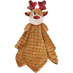 Christmas Squeaky Dog Toys, Plush No Stuffing Snuggle Toys for Dog Puppy, Durable Chew Bite Toys for Small Medium Large Dogs, Interactive Xmas Reindeer for Aggressive Chewers