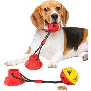 Coolplay Suction Cup Dog Toy Tug of War, Suction Tug Toy for Dogs Aggressive Chewers, Treat Dispensing Dog Rope Toy, Interactive Dog Toys Enrichement