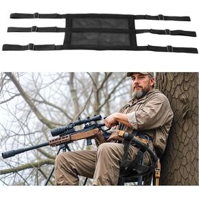 1 Pc Universal Tree Stand Seat Replacement, Adjustable Tree Stand Seat, Universal Tree Stand Seat Saddle Hunting Accessories, Breathable Mesh Climbing Treestands Seats with Adjustable Strap
