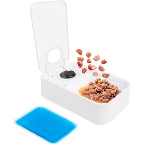 ALL FOR PAWS Timed Dog Feeder with Ice Pack – 1 Meal | Automatic Pet Food Dispenser | Portion Control | Keep Fresh | Ideal for All Dog Breeds (1 Meal)
