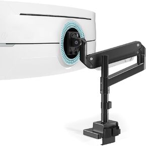 Single Monitor-Arm Heavy Duty for 24-57-inch - Ultrawide Aluminum Single Pole Monitor Mount,Fully Adjustable, Ideal for Gaming, Office & Home Use, Max Load 59.4lbs, VESA 75/100/200 mm, Black