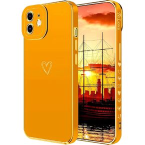Compatible with iPhone 12 Heart Case for Women Girls,Aesthetic Cute Girly Cool Preppy Design,Slim Thin Soft Shockproof Protective Cell Phone Silicone Cover for iPhone 12（Rainbow/Purple）