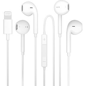 2Pack Wired Earphones for iPhone Earbuds with Lightning Connector(Built-in Mic & Volume Control)[Official Certified] Headphones Compatible iPhone 14/13/12/SE/11/XR/XS/X/7/7Plus/8/8Plus Support All iOS