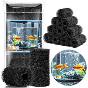 20PCS Edge Pre-Filter Sponge - Aquarium Filter Sponge Cover,0.8In Intake Sponge Filter Aquarium,Intake Sponge Cover Accessories for Aquarium Fish Tank, Protect Fish Fry and Shrimp