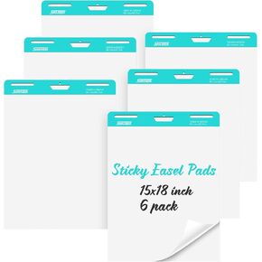 Large Sticky Easel Pads,30 in x 25 in,2 Pad/Pack,30 Sheets/Pad, Large Flip Chart Paper, Anchor Chart Paper for Teachers,Self Stick Easel Paper for Office,Classroom Supplies