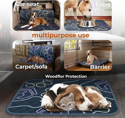 Washable Pee Pads for Dogs 2 Pack 48x48 in + Gift - Reusable Puppy Pads Waterproof - Fast Absorbent Whelping Mat - Extra Large Non Slip Dog Pad - Puppy Pads Pet Training Pads- 100% Waterproof in Saudi Arabia
