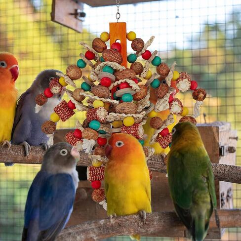 Mogoko Bird Toys, Large Parrot Toys, Natural Nuts Corn Cob Bird Chew Toys for Parrot, Parrots, Macaws, Cokatoos, Amazon Parrots, African Gray Cockatoos, Medium and Large-Sized Birds in Saudi Arabia