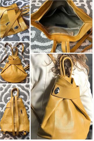 Stella Convertible Leather Backpack Purse – Casual Travel Tote Bag (French Blue) in Kuwait