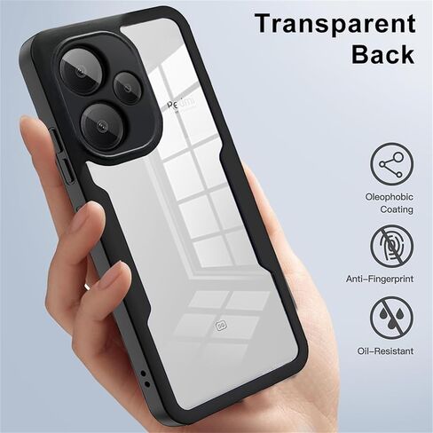 360°All-Inclusive Case for Xiaomi Poco F6/ Redmi Turbo 3, [Built in Screen Protector] Dual Layer Full Body Shockproof Dustproof Clear Phone Case for Xiaomi Poco F6 QB-Black in Saudi Arabia