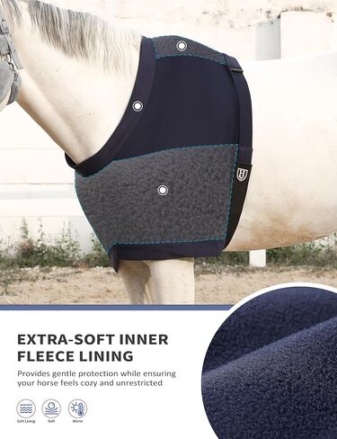 Harrison Howard Horse Shoulder Guard Thick Stretchy with Inner Soft Fleece Lining Adding Comfort Prevents Chafing Navy M in Saudi Arabia
