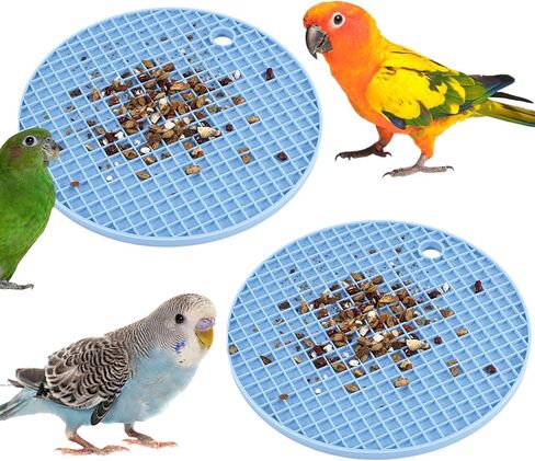 2pcs Bird Slow Feeder Mats, Parrot Foraging Toys Silicone Bird Slow Feeding Mat Interactive Bird Foraging Toys Puzzle for Pet Birds Cockatiel Parakeet Conure Budgies African Grey (Sky Blue) in Saudi Arabia