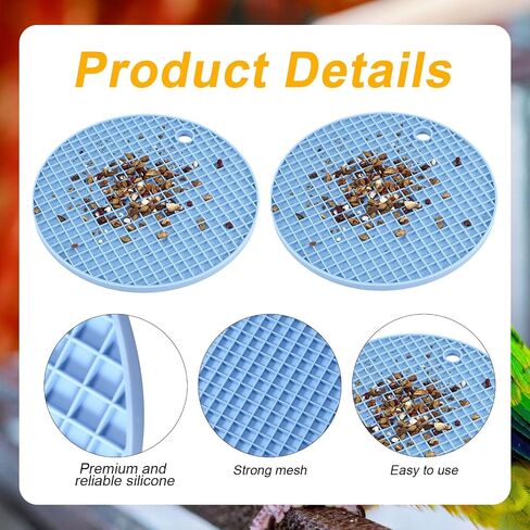 2pcs Bird Slow Feeder Mats, Parrot Foraging Toys Silicone Bird Slow Feeding Mat Interactive Bird Foraging Toys Puzzle for Pet Birds Cockatiel Parakeet Conure Budgies African Grey (Sky Blue) in Saudi Arabia
