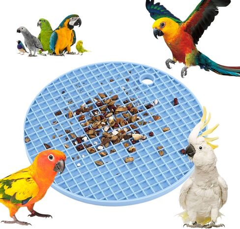 2pcs Bird Slow Feeder Mats, Parrot Foraging Toys Silicone Bird Slow Feeding Mat Interactive Bird Foraging Toys Puzzle for Pet Birds Cockatiel Parakeet Conure Budgies African Grey (Sky Blue) in Saudi Arabia