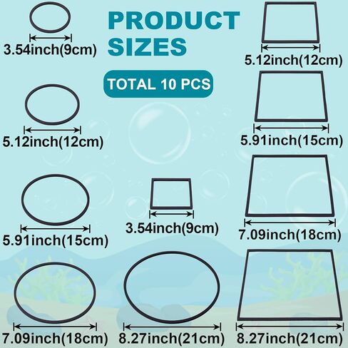 OIIKI 10 PCS Fish Feeding Rings Sets, Floating Aquarium Plant Corral, Black in Kuwait