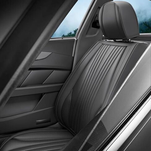 2 Pieces LB Front Car Seat Covers, Waterproof Nappa Leather Front Car Seat Protectors with Headrests, Universal Auto Interior Fit for Sedans SUV Pick-up Truck, Beige in Saudi Arabia