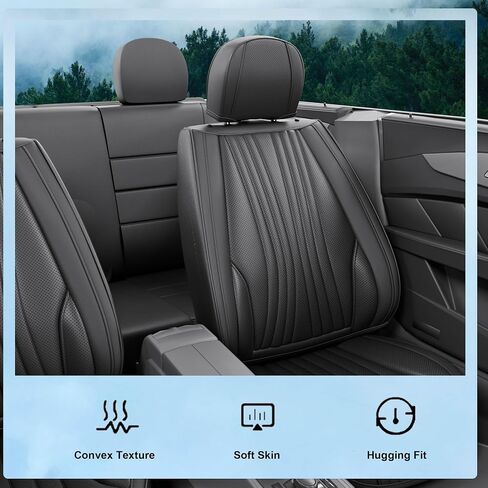 2 Pieces LB Front Car Seat Covers, Waterproof Nappa Leather Front Car Seat Protectors with Headrests, Universal Auto Interior Fit for Sedans SUV Pick-up Truck, Beige in Saudi Arabia