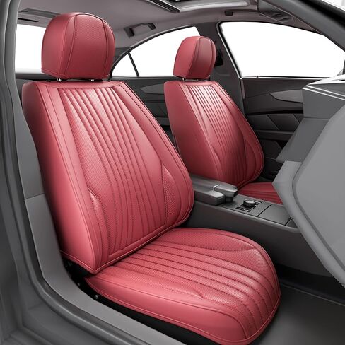قطعتان من أغطية مقاعد السيارة الأمامية LB، واقيات مقاعد السيارة الأمامية من جلد نابا المقاوم للماء مع مساند للرأس، ملاءمة داخلية عالمية للسيارات لشاحنات البيك أب السيدان، رمادي in Kuwait