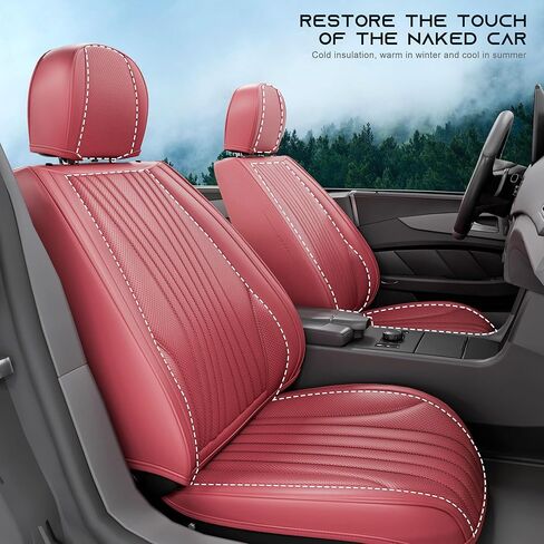 قطعتان من أغطية مقاعد السيارة الأمامية LB، واقيات مقاعد السيارة الأمامية من جلد نابا المقاوم للماء مع مساند للرأس، ملاءمة داخلية عالمية للسيارات لشاحنات البيك أب السيدان، رمادي in Kuwait