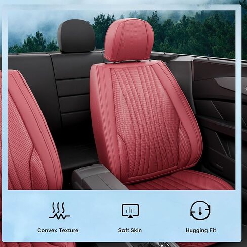 قطعتان من أغطية مقاعد السيارة الأمامية LB، واقيات مقاعد السيارة الأمامية من جلد نابا المقاوم للماء مع مساند للرأس، ملاءمة داخلية عالمية للسيارات لشاحنات البيك أب السيدان، رمادي in Kuwait