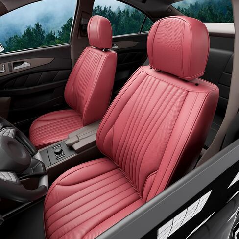 قطعتان من أغطية مقاعد السيارة الأمامية LB، واقيات مقاعد السيارة الأمامية من جلد نابا المقاوم للماء مع مساند للرأس، ملاءمة داخلية عالمية للسيارات لشاحنات البيك أب السيدان، رمادي in Kuwait