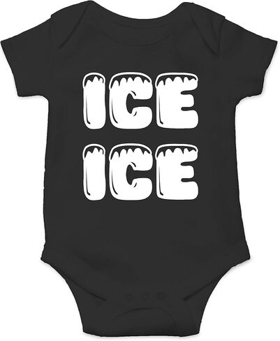 Ice Ice - بدلة أطفال مرحة من أساسيات الأطفال - ملابس لطيفة للأطفال الأولاد حديثي الولادة (6 أشهر، أبيض) in Kuwait