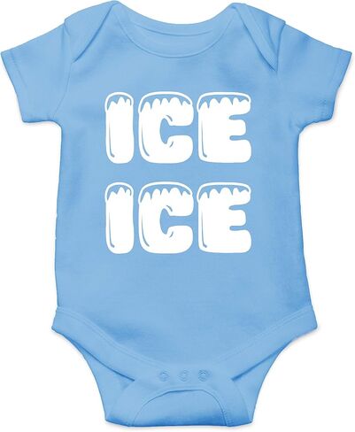 Ice Ice - بدلة أطفال مرحة من أساسيات الأطفال - ملابس لطيفة للأطفال الأولاد حديثي الولادة (6 أشهر، أبيض) in Kuwait