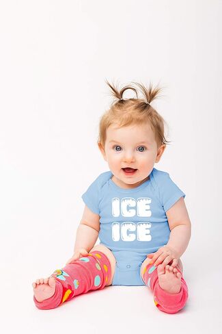Ice Ice - بدلة أطفال مرحة من أساسيات الأطفال - ملابس لطيفة للأطفال الأولاد حديثي الولادة (6 أشهر، أبيض) in Kuwait