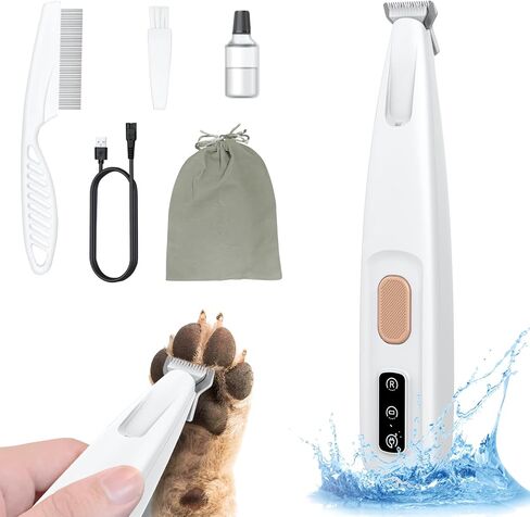Dog Paw Trimmer with Detachable Ceramic Blade for Trimming, Cat & Dog Hair Clippers, Electric Dog Trimmer for Paws, Rechargeable Paw Trimmer for Paws, Eyes, Ears, Face, Rump-White(Set of 3) in Saudi Arabia
