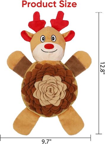 عيد الميلاد ألعاب الكلب صرير، أفخم لا حشو وحصيرة snuffle لجرو الكلب، ألعاب مضغ دائمة للكلاب الصغيرة والمتوسطة الكبيرة، الرنة عيد الميلاد التفاعلية للمضغ العدوانية in Saudi Arabia