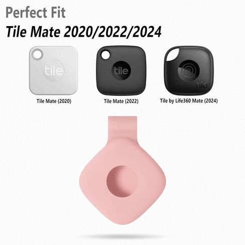 Geiomoo Silicone Case for Tile Mate (2024), Tile Mate (2022), Tile Mate (2020) Tracker, Soft Flexible Scratch Resistant Protective Cover with Carabiner (Pink) in Saudi Arabia