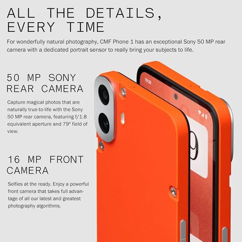 CMF Phone 1 8+256GB - Unlocked Smartphone with 50 MP Rear Camera with Ultra XDR, 6,67" Super AMOLED Display and Nothing OS 2.6 - Black in Kuwait