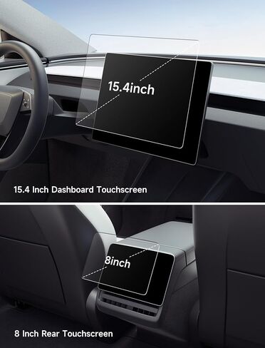 واقي شاشة JSAUX 2024 Tesla Model 3، واقي زجاجي مقسى 9H متوافق مع Tesla Model 3 Highland 2024 شاشة أمامية 15.4 بوصة + شاشة خلفية 8 بوصة مضادة للوهج، مضادة لبصمات الأصابع، مضادة للخدش، غير لامعة in Saudi Arabia