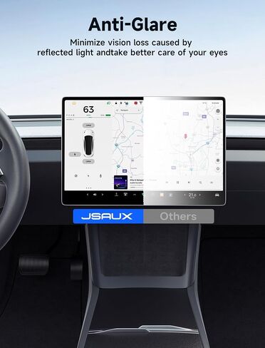 واقي شاشة JSAUX 2024 Tesla Model 3، واقي زجاجي مقسى 9H متوافق مع Tesla Model 3 Highland 2024 شاشة أمامية 15.4 بوصة + شاشة خلفية 8 بوصة مضادة للوهج، مضادة لبصمات الأصابع، مضادة للخدش، غير لامعة in Saudi Arabia