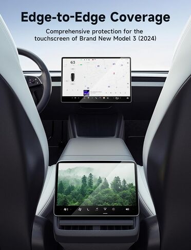 واقي شاشة JSAUX 2024 Tesla Model 3، واقي زجاجي مقسى 9H متوافق مع Tesla Model 3 Highland 2024 شاشة أمامية 15.4 بوصة + شاشة خلفية 8 بوصة مضادة للوهج، مضادة لبصمات الأصابع، مضادة للخدش، غير لامعة in Saudi Arabia