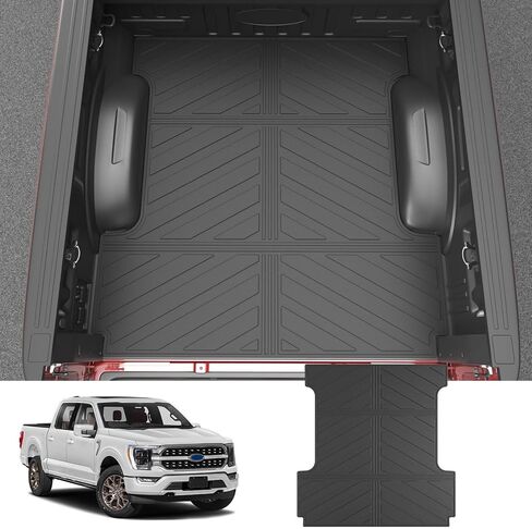powoq Truck Bed Mat Compatible with 2015-2024 Ford F150 6.5FT TPE Truck Bed Liner All Season Protection Replacement for 2015-2020 2021 2022 2023 2024 Ford F150 Accessories(3-Fold 6.5FT Truck Bed Mat) in Kuwait