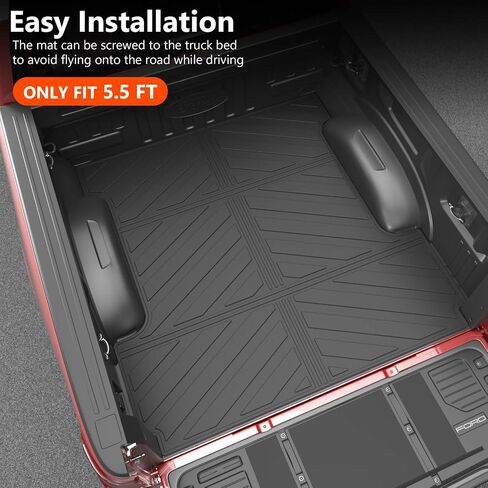 powoq Truck Bed Mat Compatible with 2015-2024 Ford F150 6.5FT TPE Truck Bed Liner All Season Protection Replacement for 2015-2020 2021 2022 2023 2024 Ford F150 Accessories(3-Fold 6.5FT Truck Bed Mat) in Kuwait