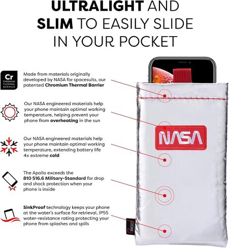 PHOOZY Thermal Phone Case for Cold Weather | Insulated Phone Pouch Extends Battery Life 3X | Snow-Proof & Water-Resistant | Snowboard & Skiing Accessories | Seen on Shark Tank (Apollo Space - Medium) in Kuwait